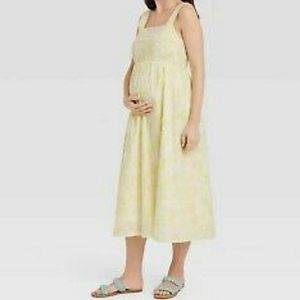 The Nines by HATCH Pale Yellow Midi Dress